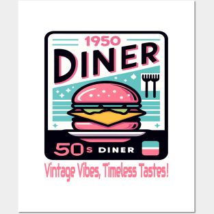 Classic 1950 Diner Burger - Grilled Cheese Posters and Art